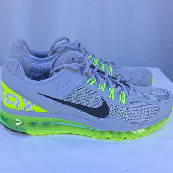 Nike Air Max 2013 Gray and Neon Yellow Men\'s Shoes main image 3